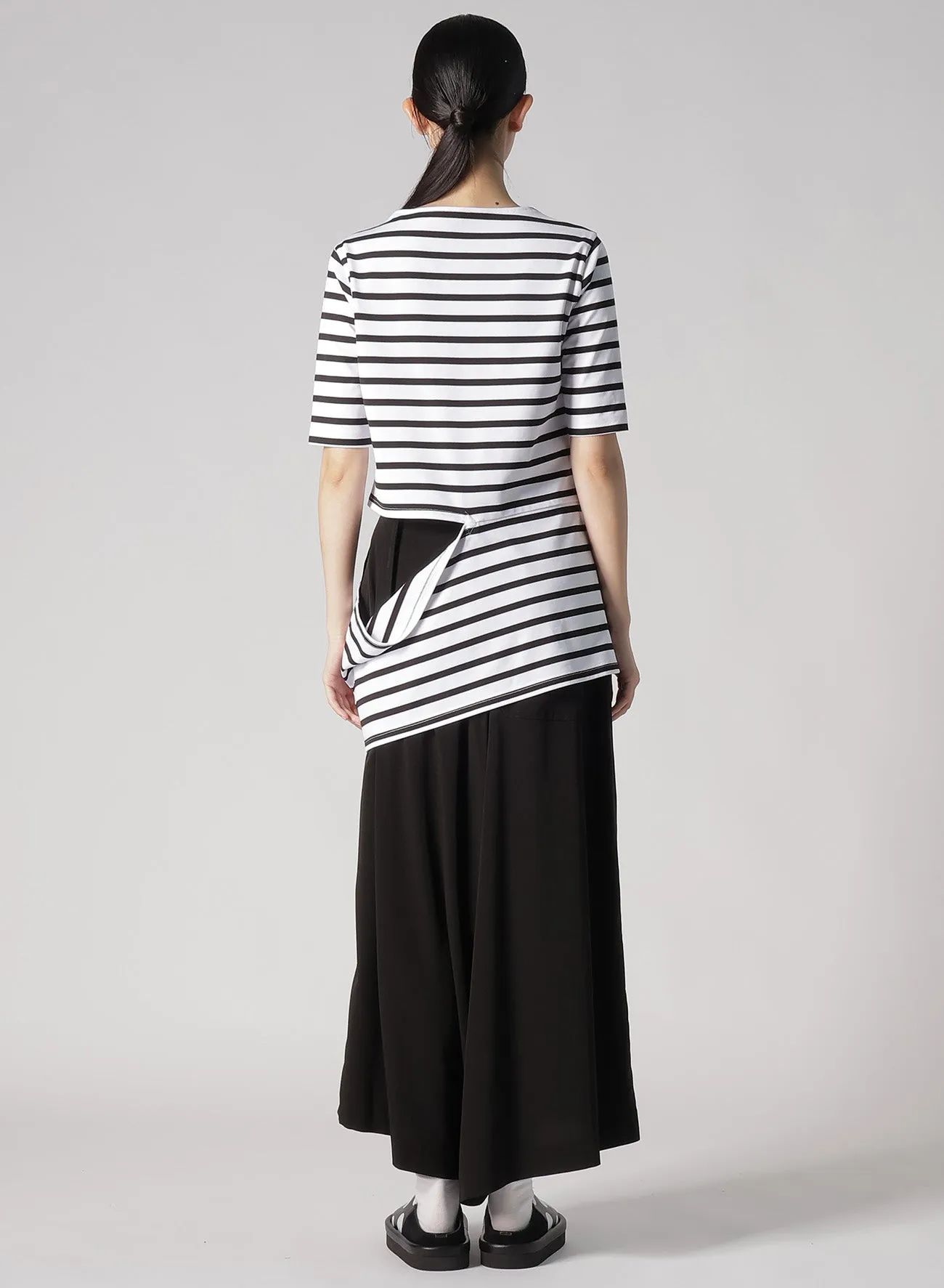 STRIPE PLAIN STITCH PANEL T