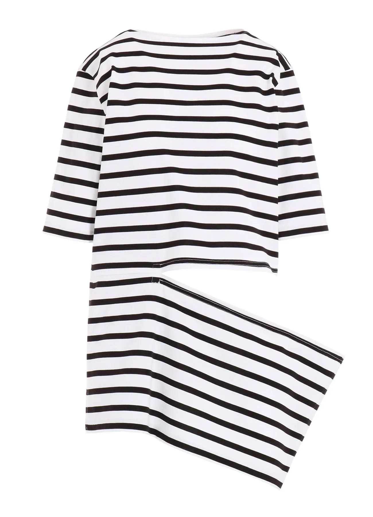 STRIPE PLAIN STITCH PANEL T