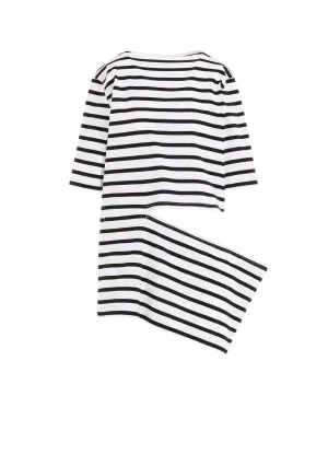 STRIPE PLAIN STITCH PANEL T