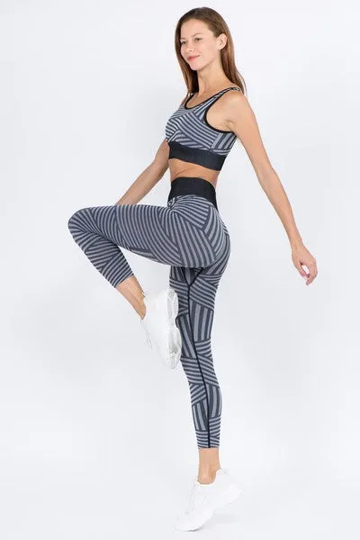Striped Sports Set - Black