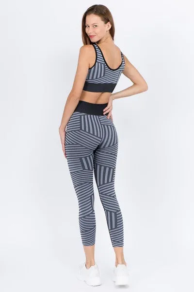 Striped Sports Set - Black