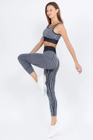 Striped Sports Set - Black