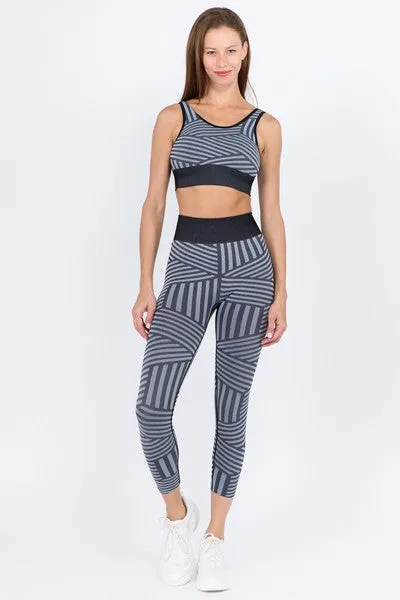 Striped Sports Set - Black