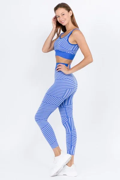 Striped Sports Set - Royal Blue