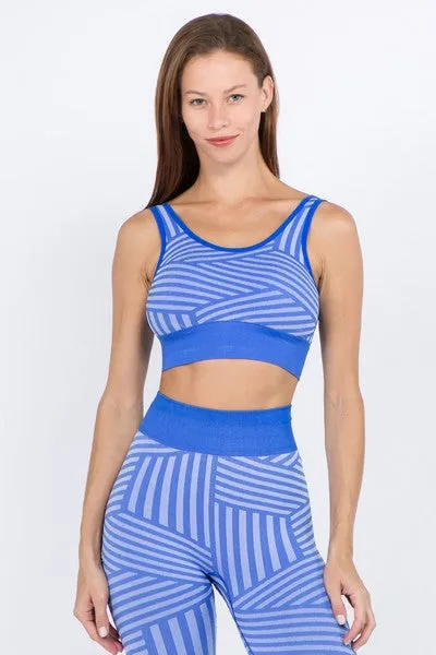 Striped Sports Set - Royal Blue