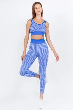 Striped Sports Set - Royal Blue
