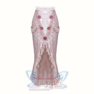 Summer Gothic Lace Rose Fishtail Skirt
