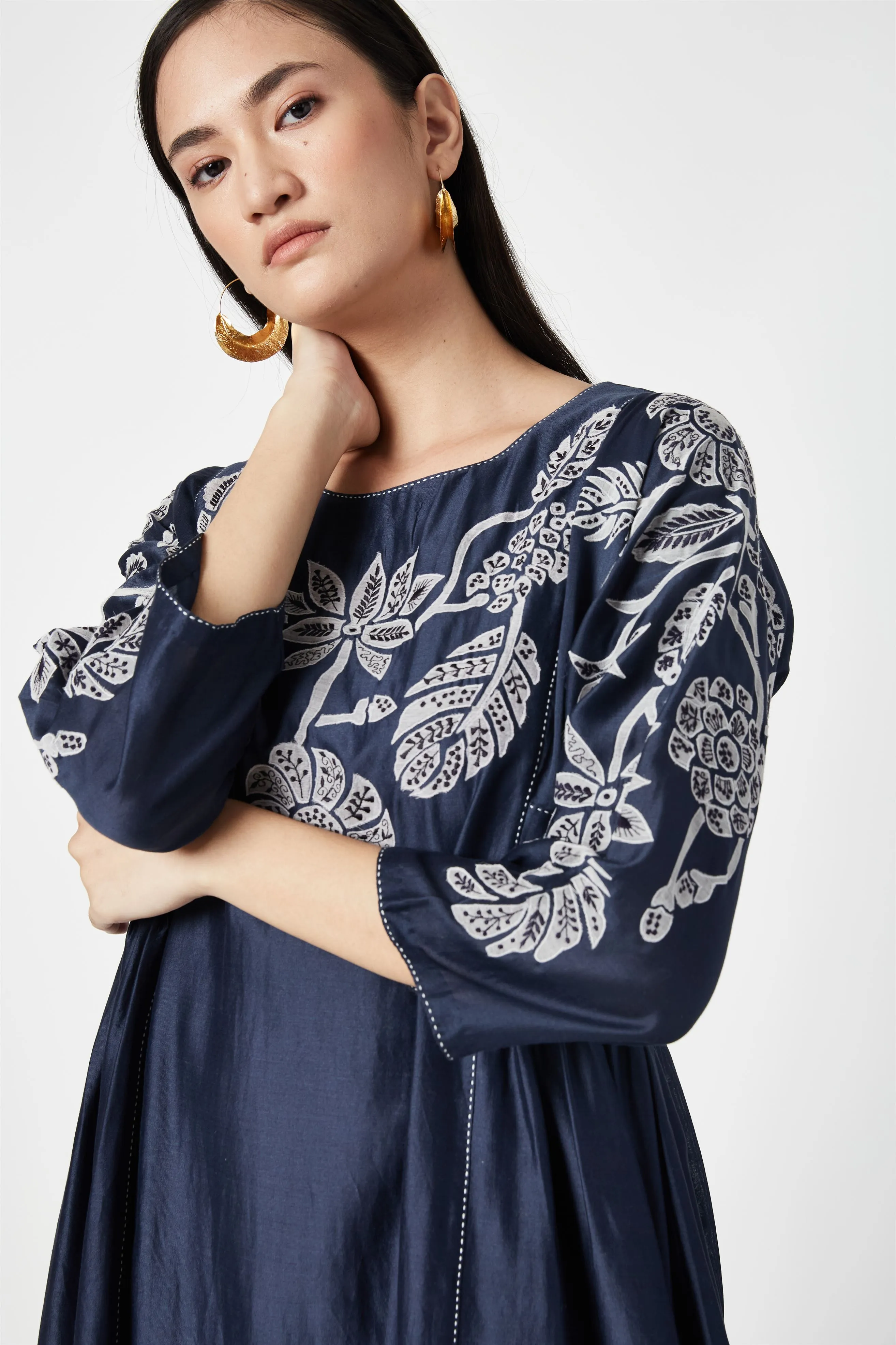 Summer Kurta Set Silk Cotton Applique-Fashion Edit Java 3-9JV-111-Payal Pratap