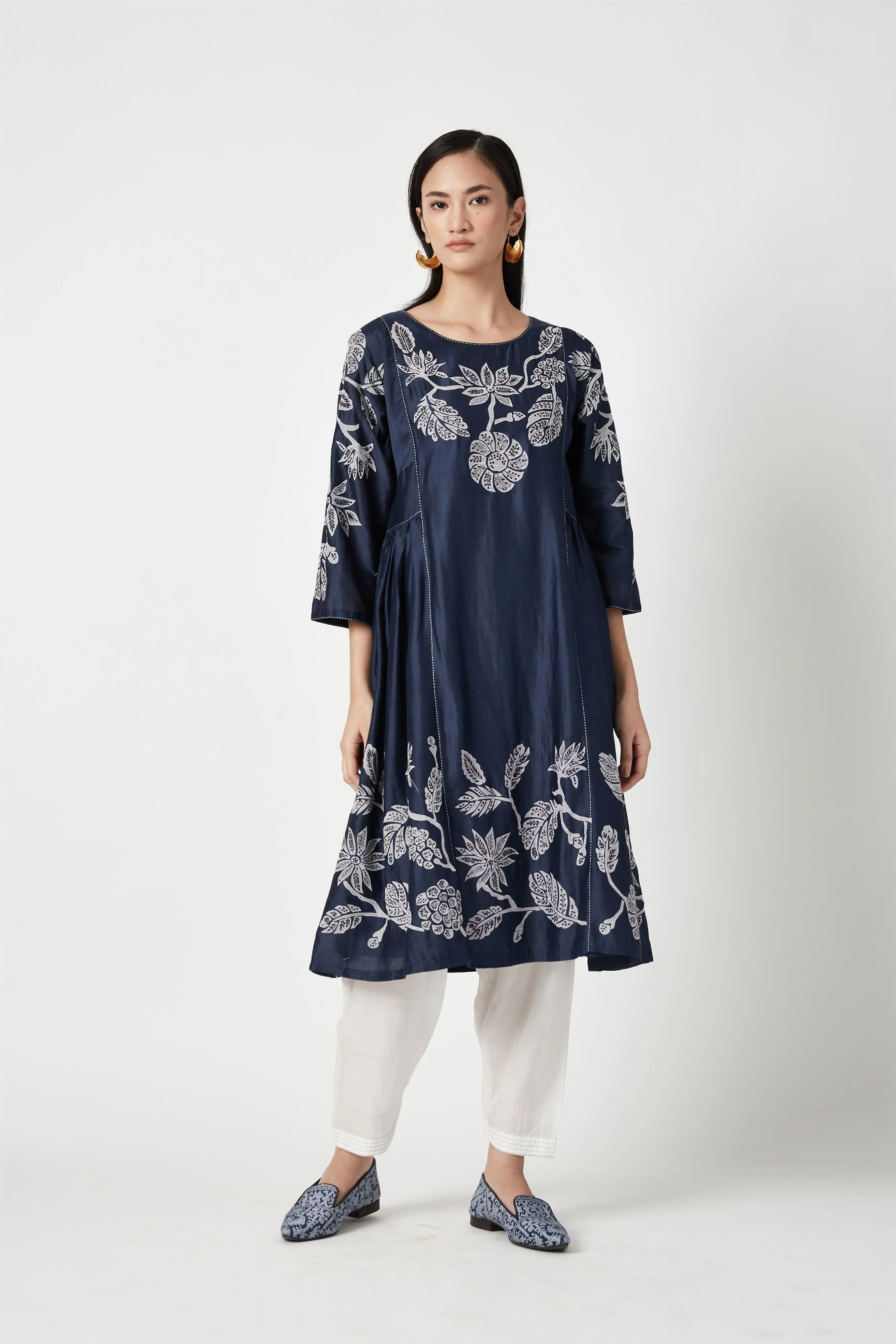 Summer Kurta Set Silk Cotton Applique-Fashion Edit Java 3-9JV-111-Payal Pratap