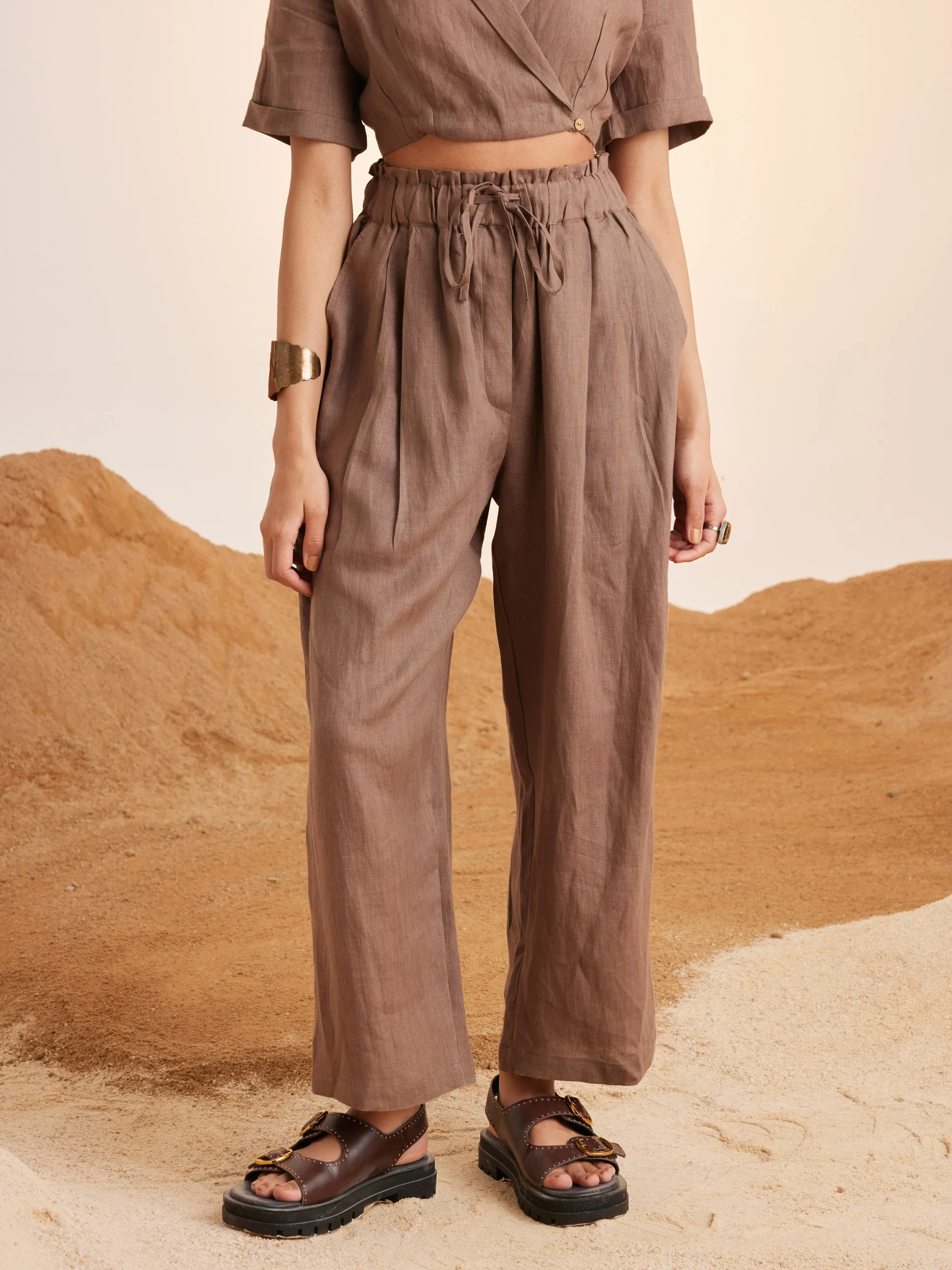 Summer Pants Drawstring-Ash-Linen-Ss25-Dp-Ash-Cord