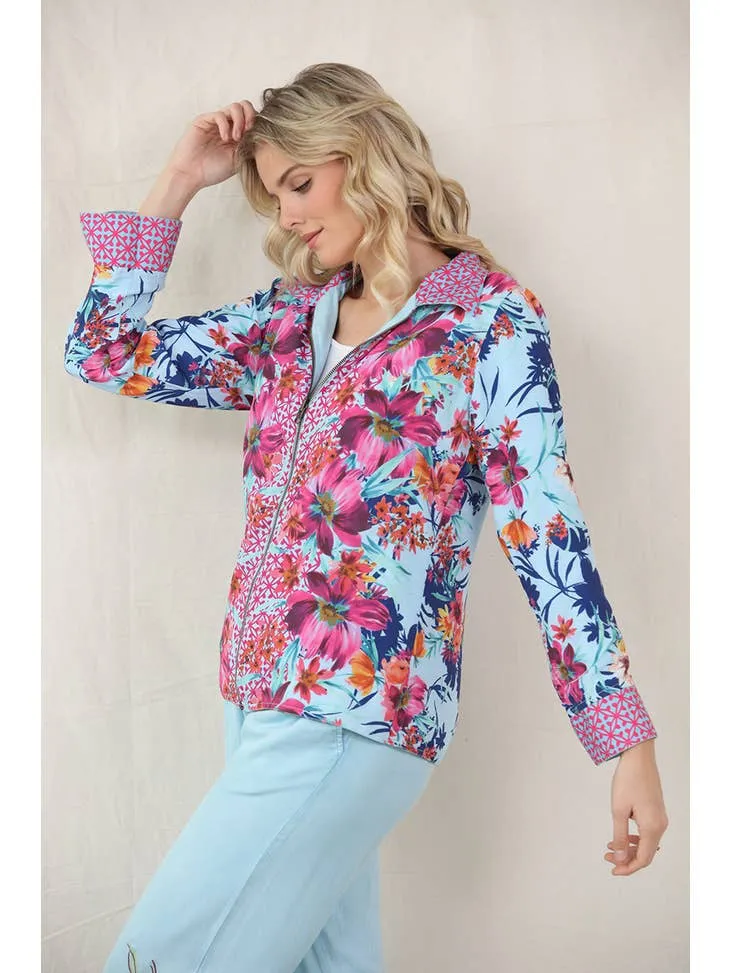 Sunset Embroidered Jacket & Pants - Blue