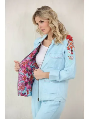 Sunset Embroidered Jacket & Pants - Blue
