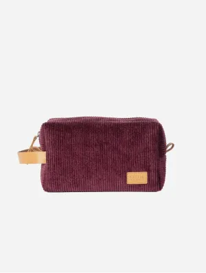 Ted Large Corduroy & Vegan Apple Leather Travel Case | Burgundy