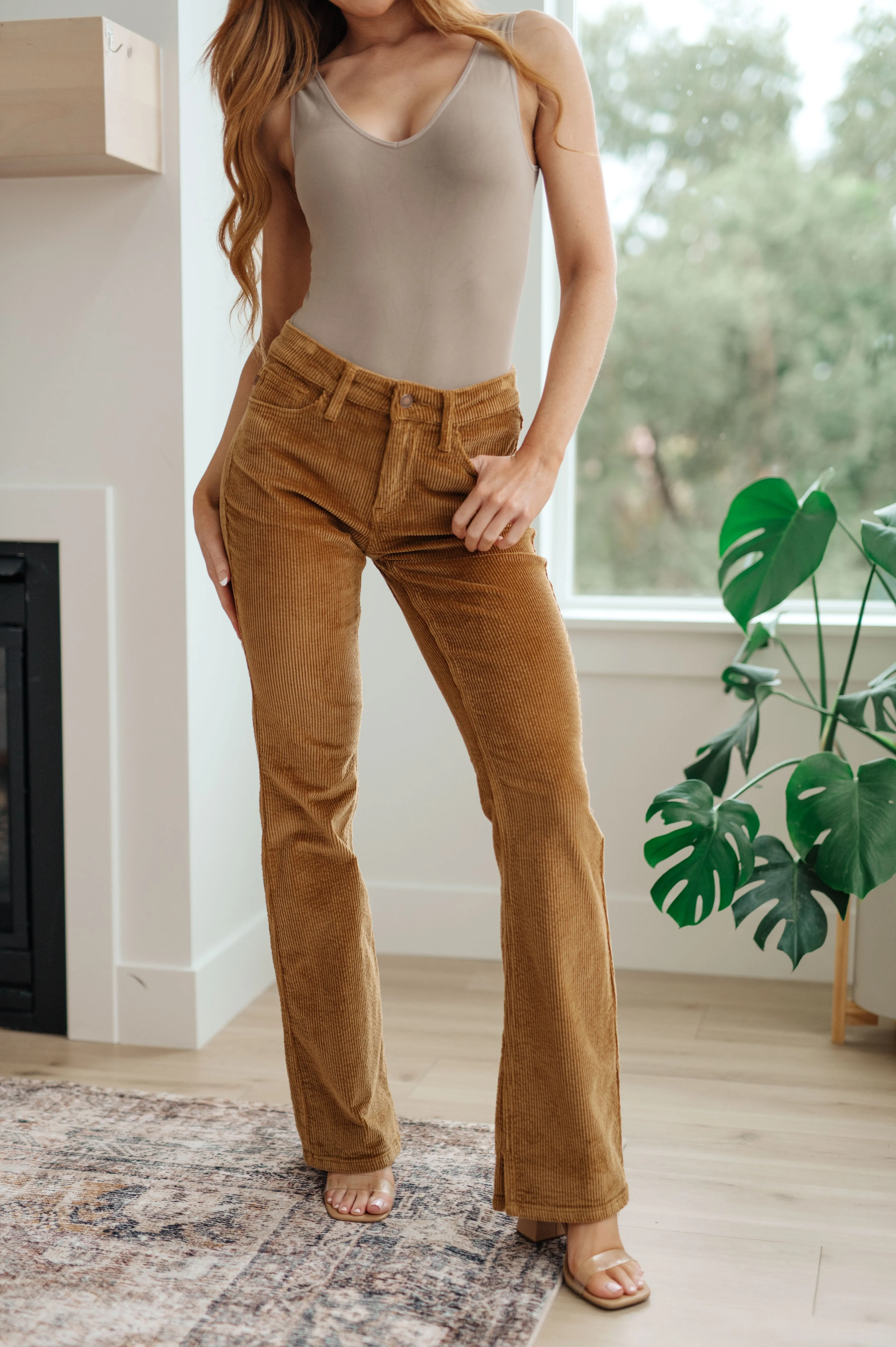The Dulaney- Camel Bootcut Corduroy Judy Blue Pants