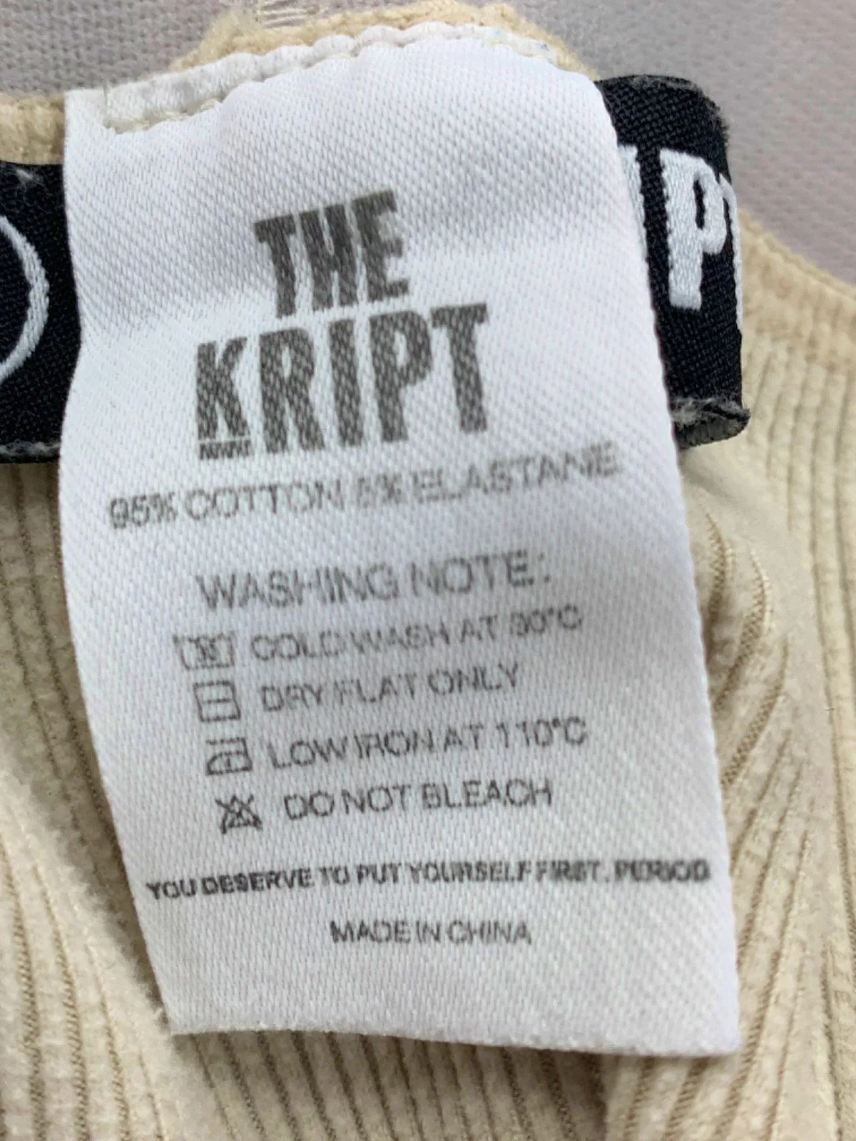 The Kript Beige Ribbed Cotton-Blend Shorts UK XS