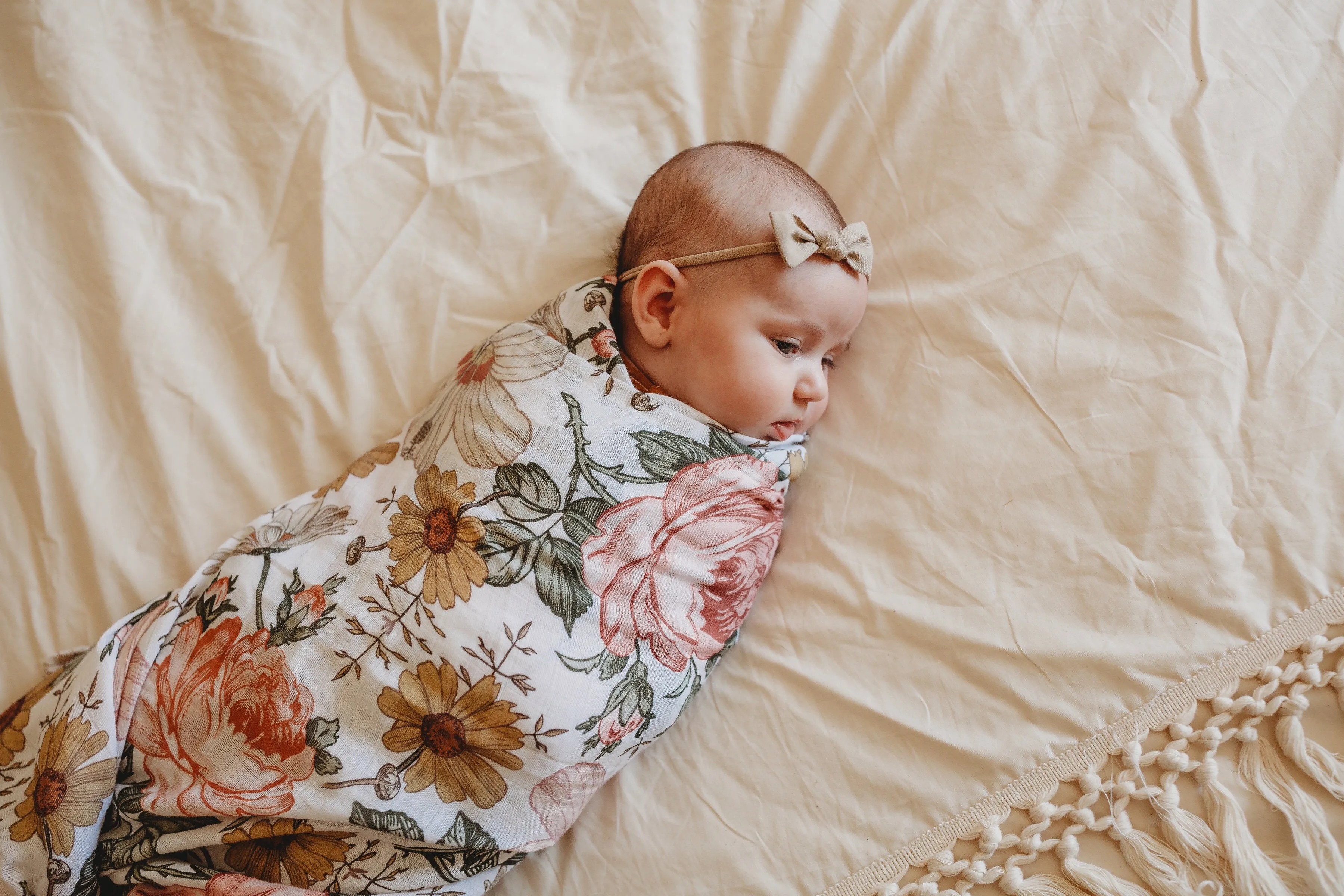 The Mini Scout Garden Floral swaddle