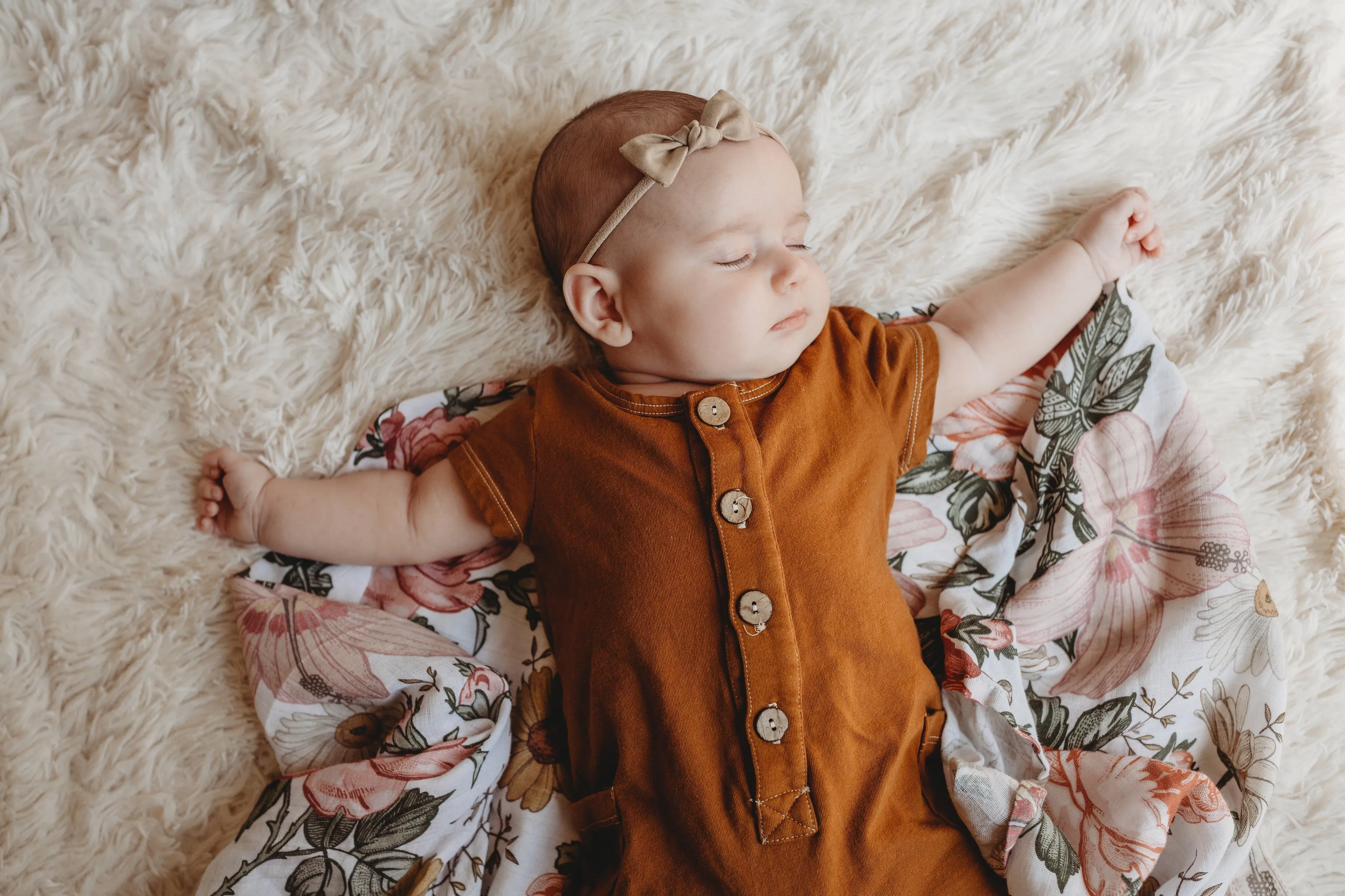 The Mini Scout Garden Floral swaddle