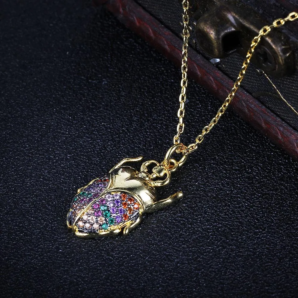 Trendy Colorful Ladybug Insects Animal Necklace & Pendants Jewelry For Women Girl Cute Chain Choker New Arrival