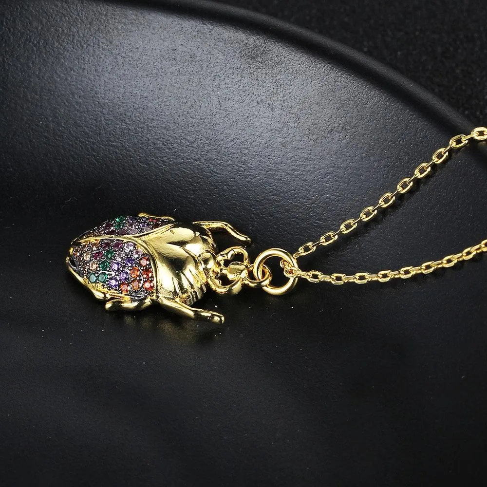 Trendy Colorful Ladybug Insects Animal Necklace & Pendants Jewelry For Women Girl Cute Chain Choker New Arrival