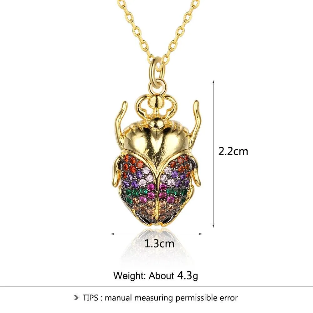 Trendy Colorful Ladybug Insects Animal Necklace & Pendants Jewelry For Women Girl Cute Chain Choker New Arrival