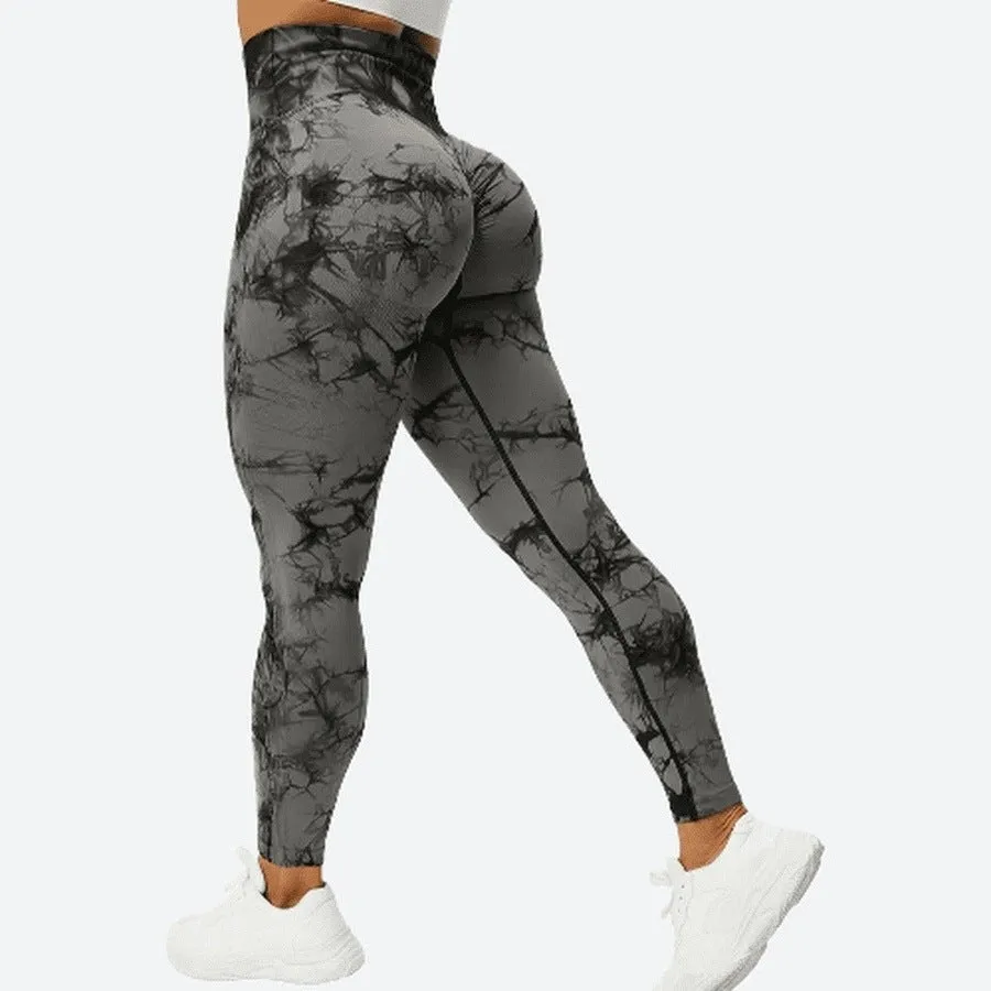Trendy High-Waist Tie-Dye Leggings