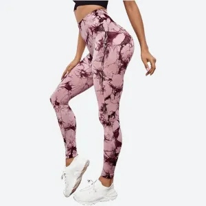 Trendy High-Waist Tie-Dye Leggings