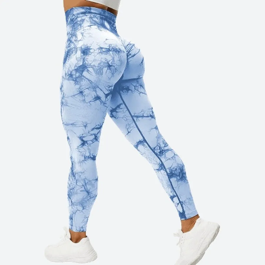 Trendy High-Waist Tie-Dye Leggings