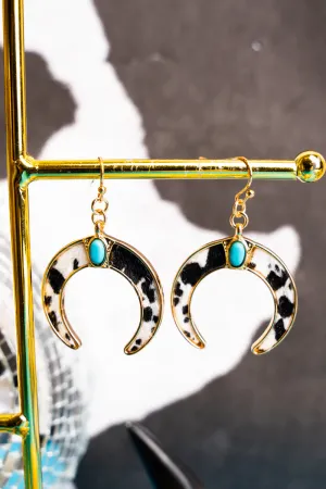 Turquoise Cow Naja Earrings