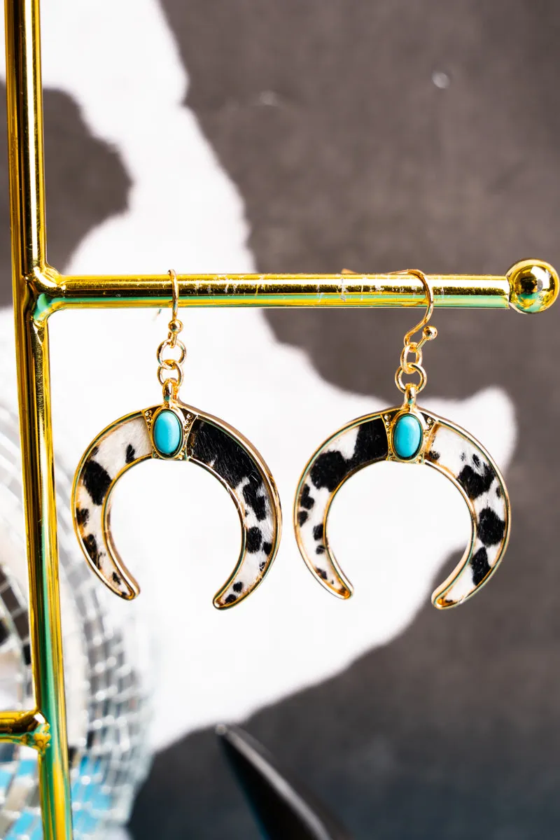 Turquoise Cow Naja Earrings