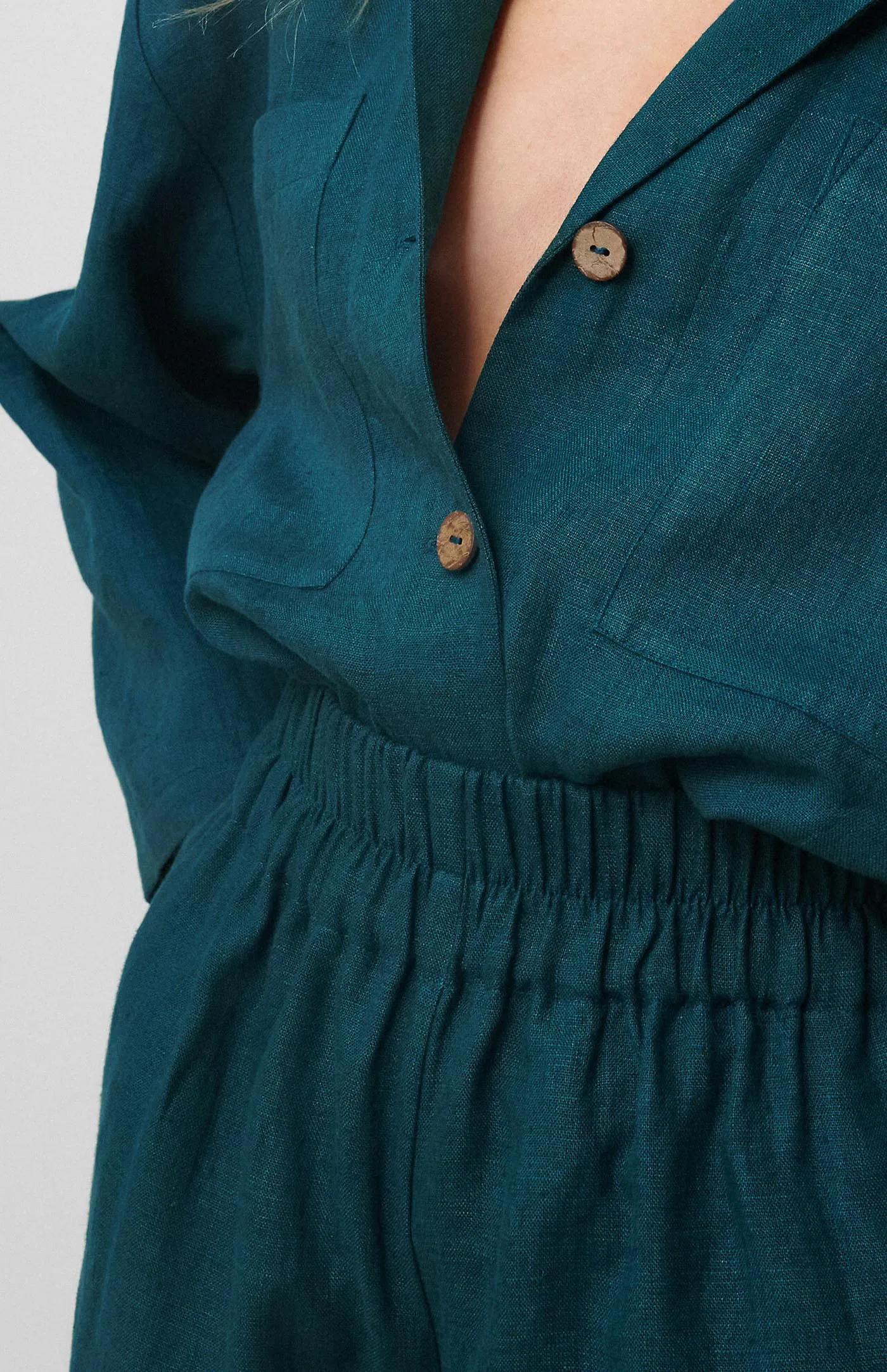 Turquoise Tide Co-ord Set | Cotton Linen Blend