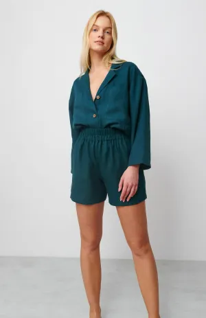 Turquoise Tide Co-ord Set | Cotton Linen Blend