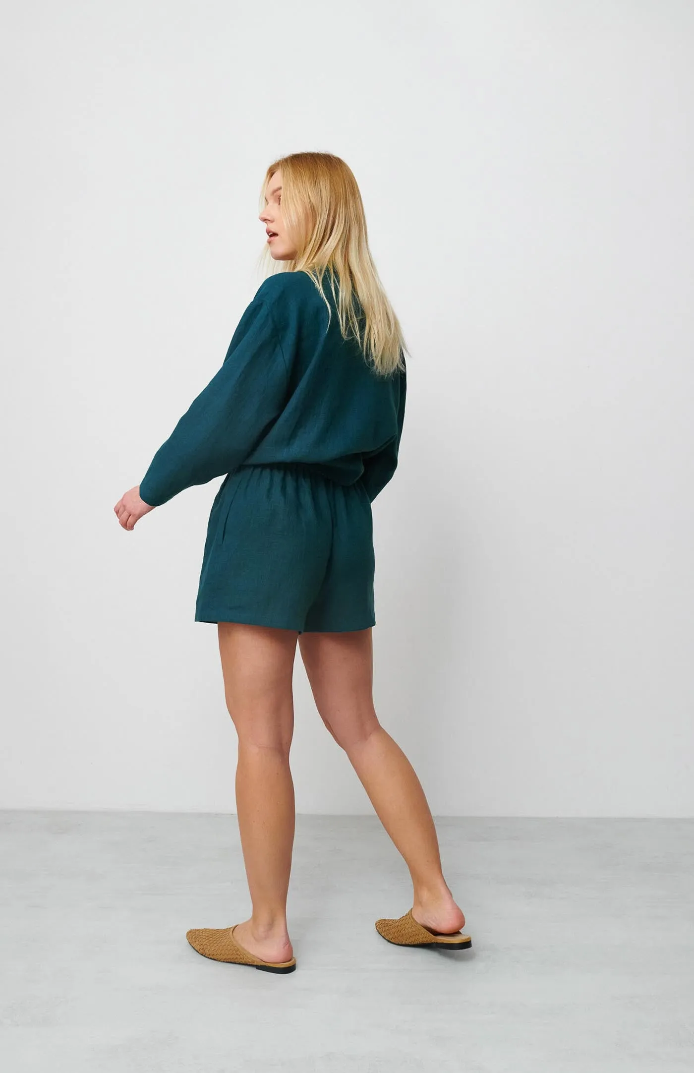 Turquoise Tide Co-ord Set | Cotton Linen Blend