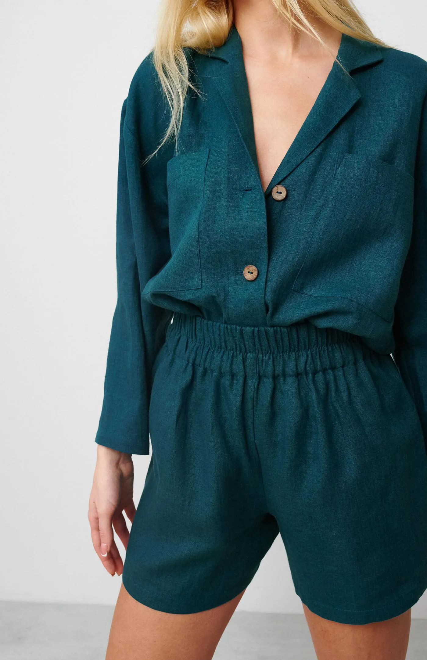 Turquoise Tide Co-ord Set | Cotton Linen Blend