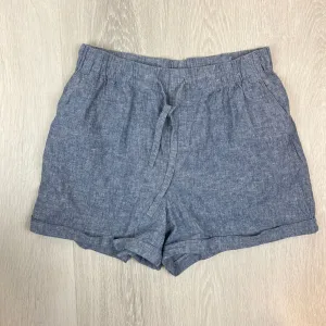 Uniqlo Womens Blue Linen Blend Casual Relaxed Short 28-29 Inch
