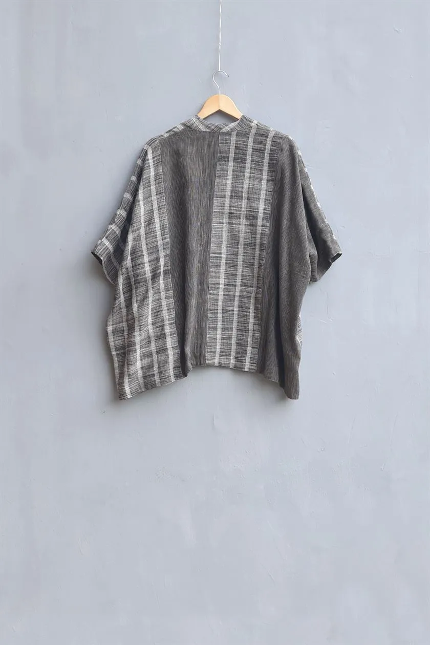 Urvashi Kaur   I  Isuzu  JACKET KUMO kala cotton slate TESSELLATE- 58