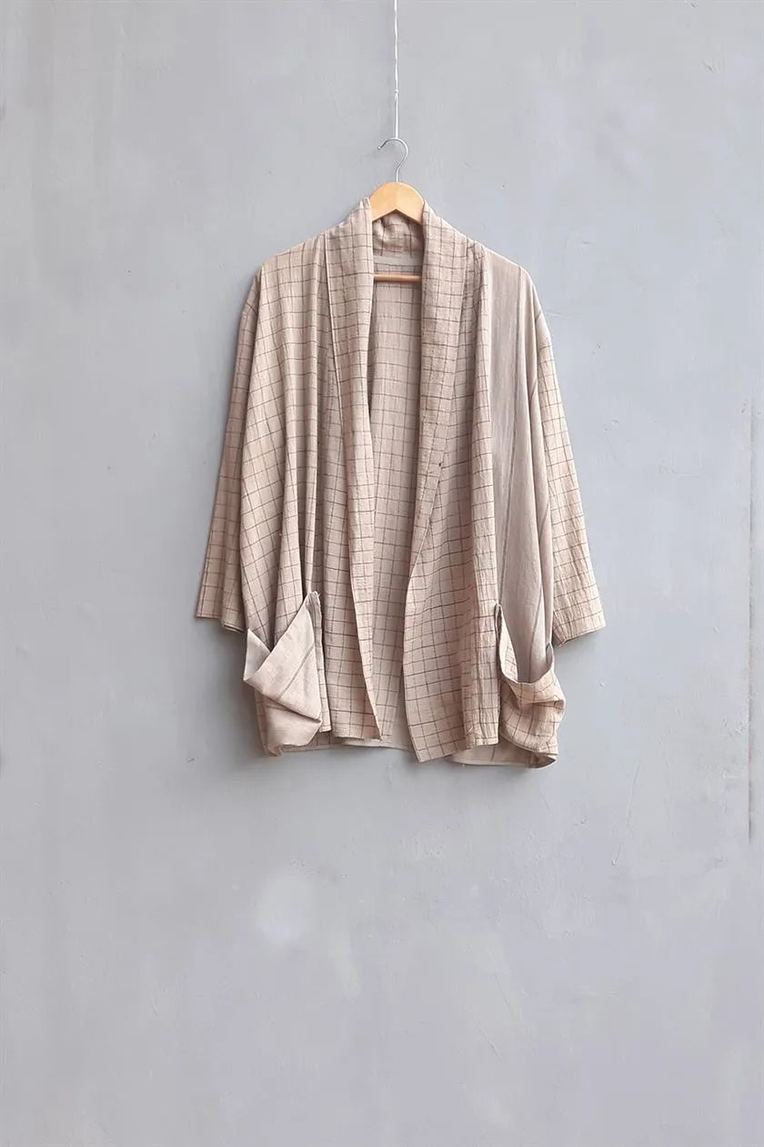 Urvashi Kaur   I  Matsumoto  JACKET ALLUVIAL JACKET handwoven organic cotton nude TESSELLATE- 50