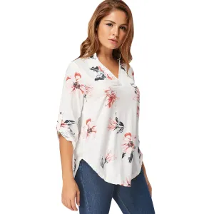 V Neck Floral Blouse 8684
