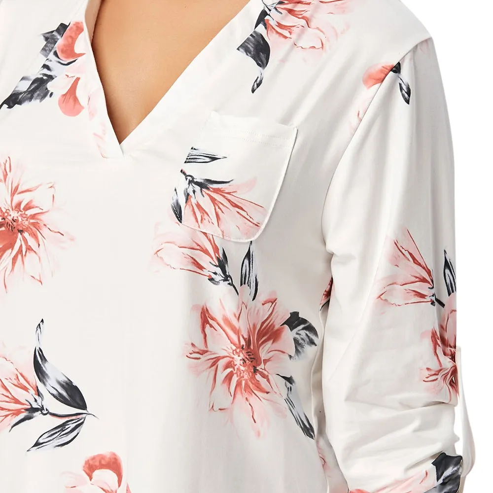 V Neck Floral Blouse 8684