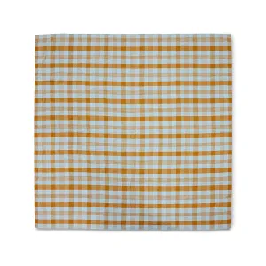 Vida Check Table Cloth - Amber /Blue