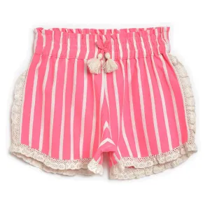 White Ruffled Shorts