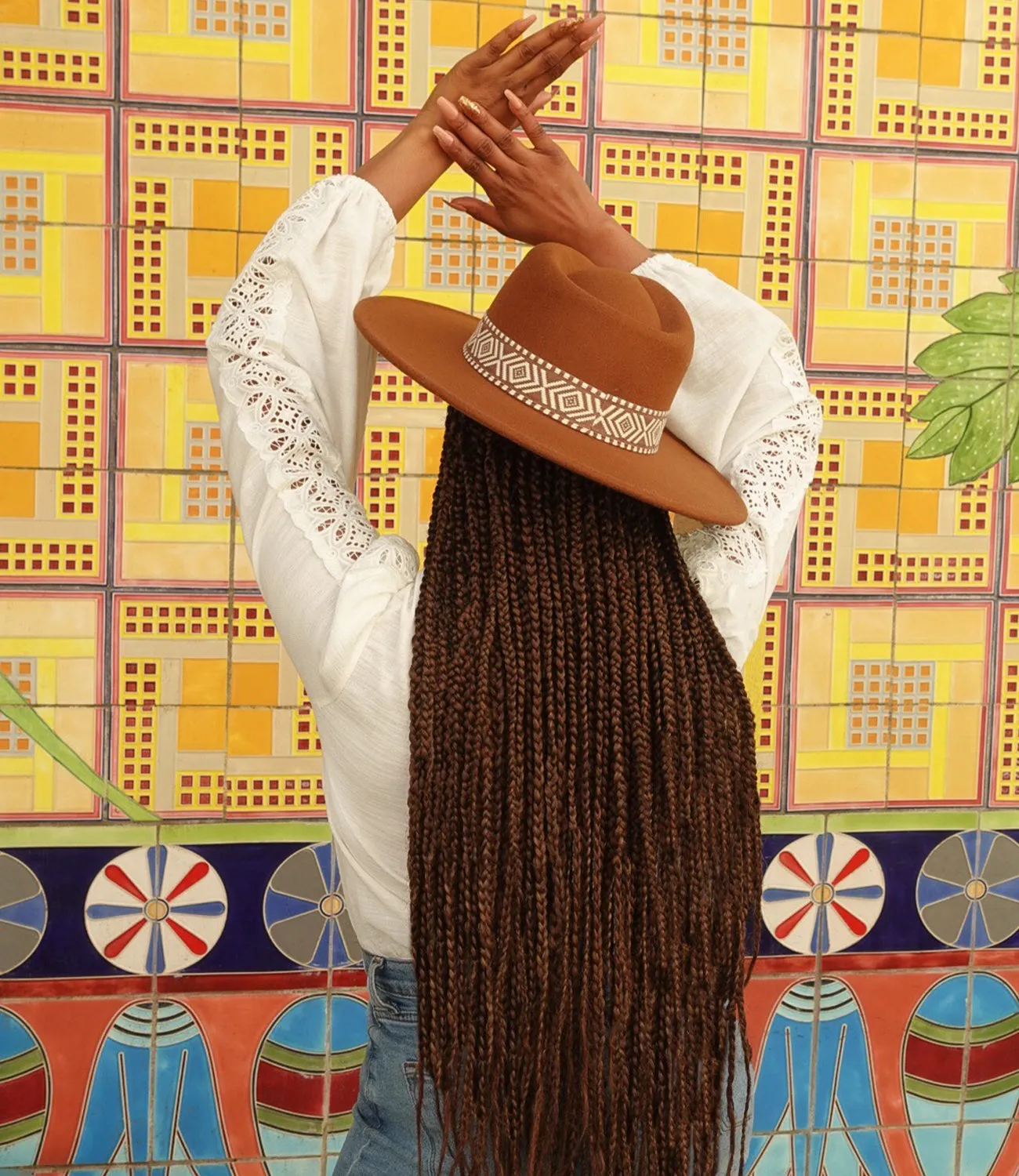 Wild West Rancher Aztec Hat(Brown)