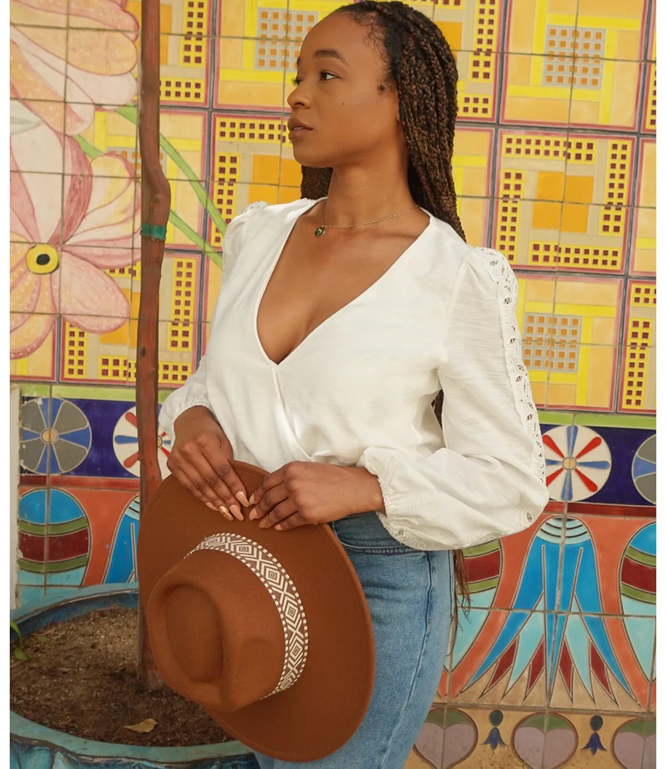 Wild West Rancher Aztec Hat(Brown)