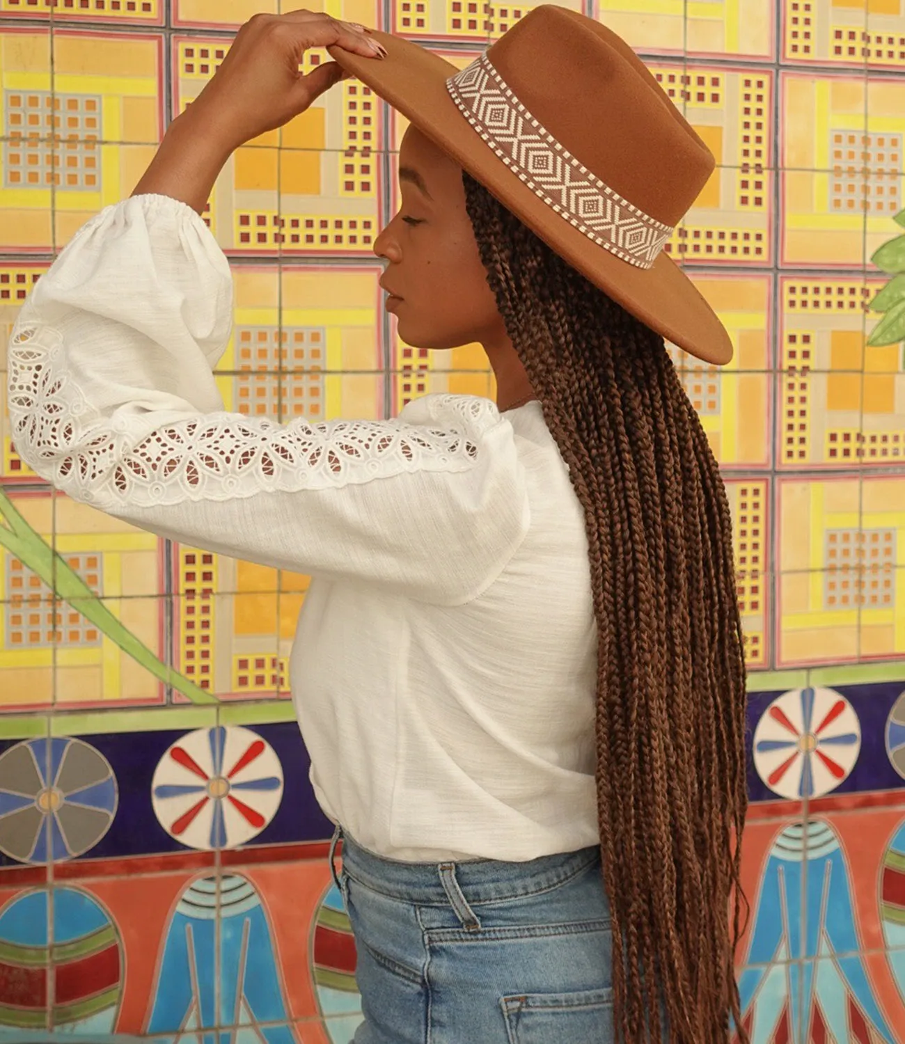 Wild West Rancher Aztec Hat(Brown)
