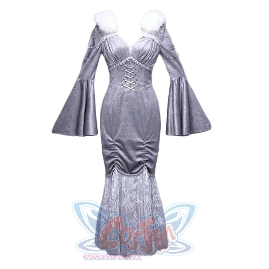 Winter Gothic Vintage Long Sleeve Slim Fishtail Dress