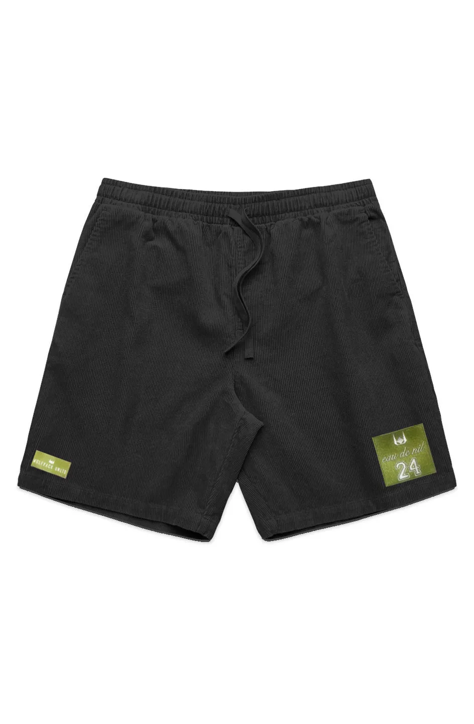 WOLFPACK UNLTD PREMIUM CORD SHORTS | BLACK