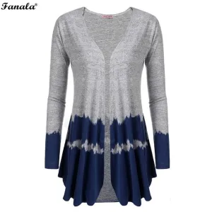 Women Casual V-Neck Long Sleeve Patchwork