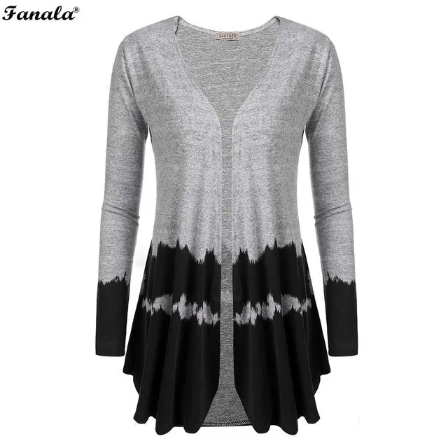 Women Casual V-Neck Long Sleeve Patchwork
