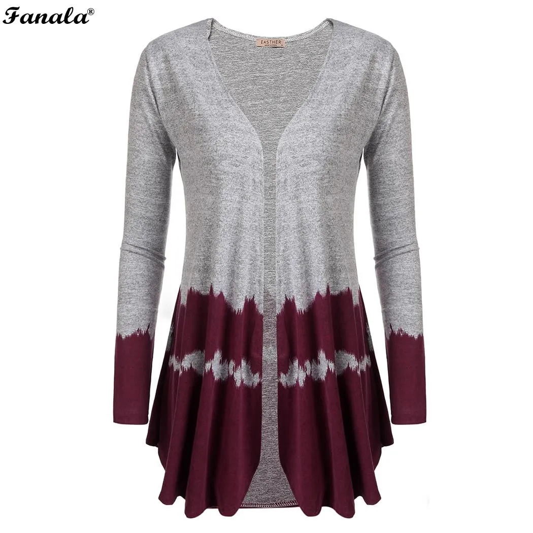 Women Casual V-Neck Long Sleeve Patchwork