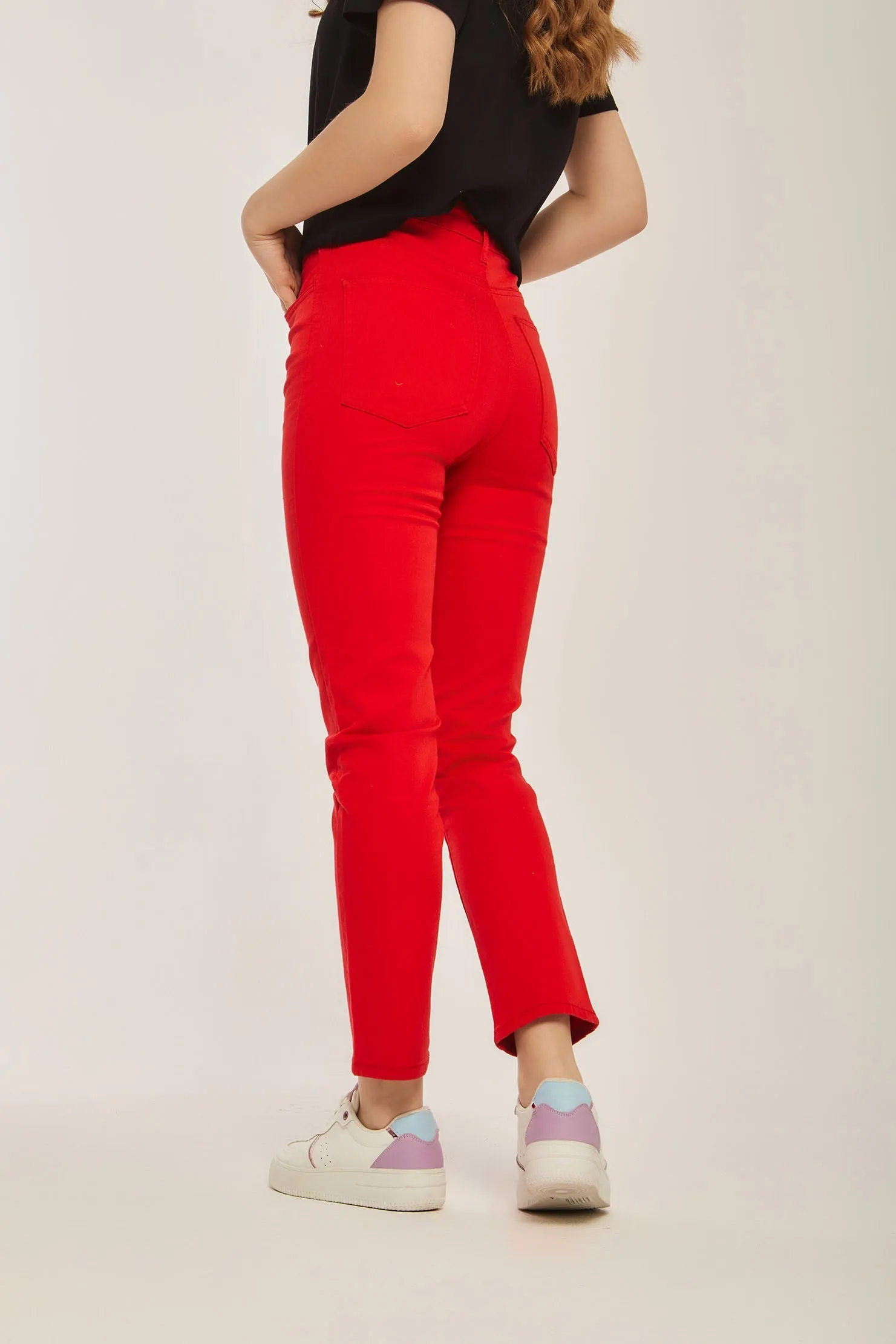 Women Pant Slim Fit Colored orange