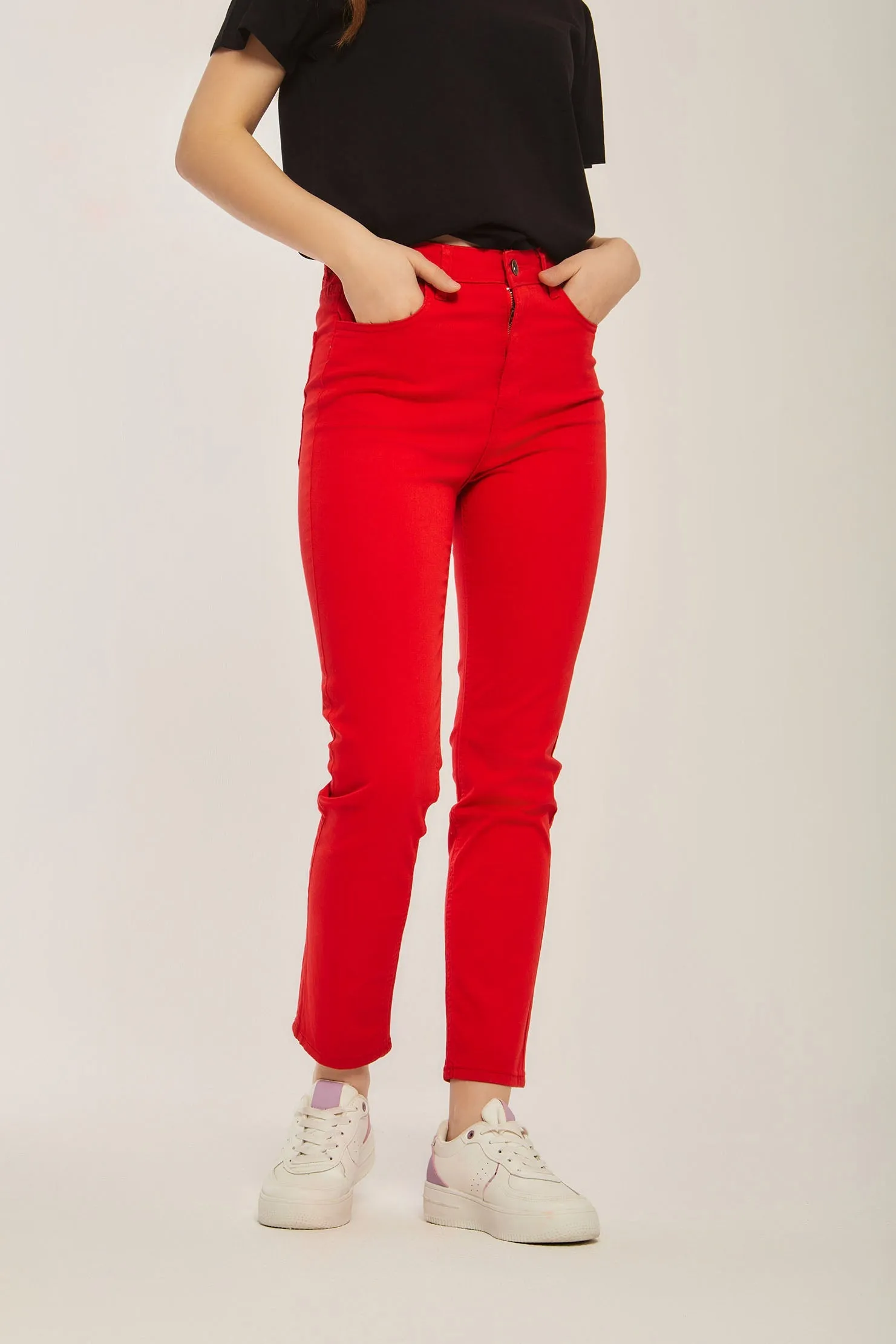 Women Pant Slim Fit Colored orange